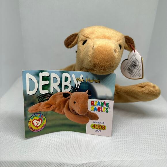 TY BEANIE BABIES DERBY the HORSE 1995 Plush Stuffed Animal & Card - Picture 6 of 9